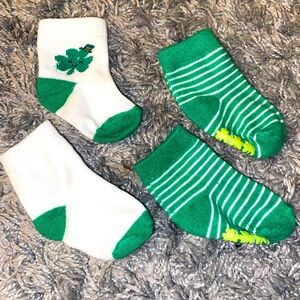 St. Patrick’s day baby socks